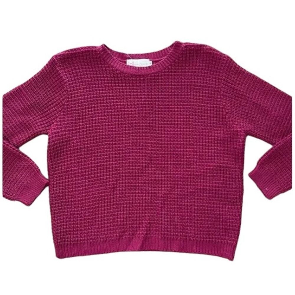 NWT Girl's Cotton Emporium  Burgundy Cable Knit Sweater Size Medium